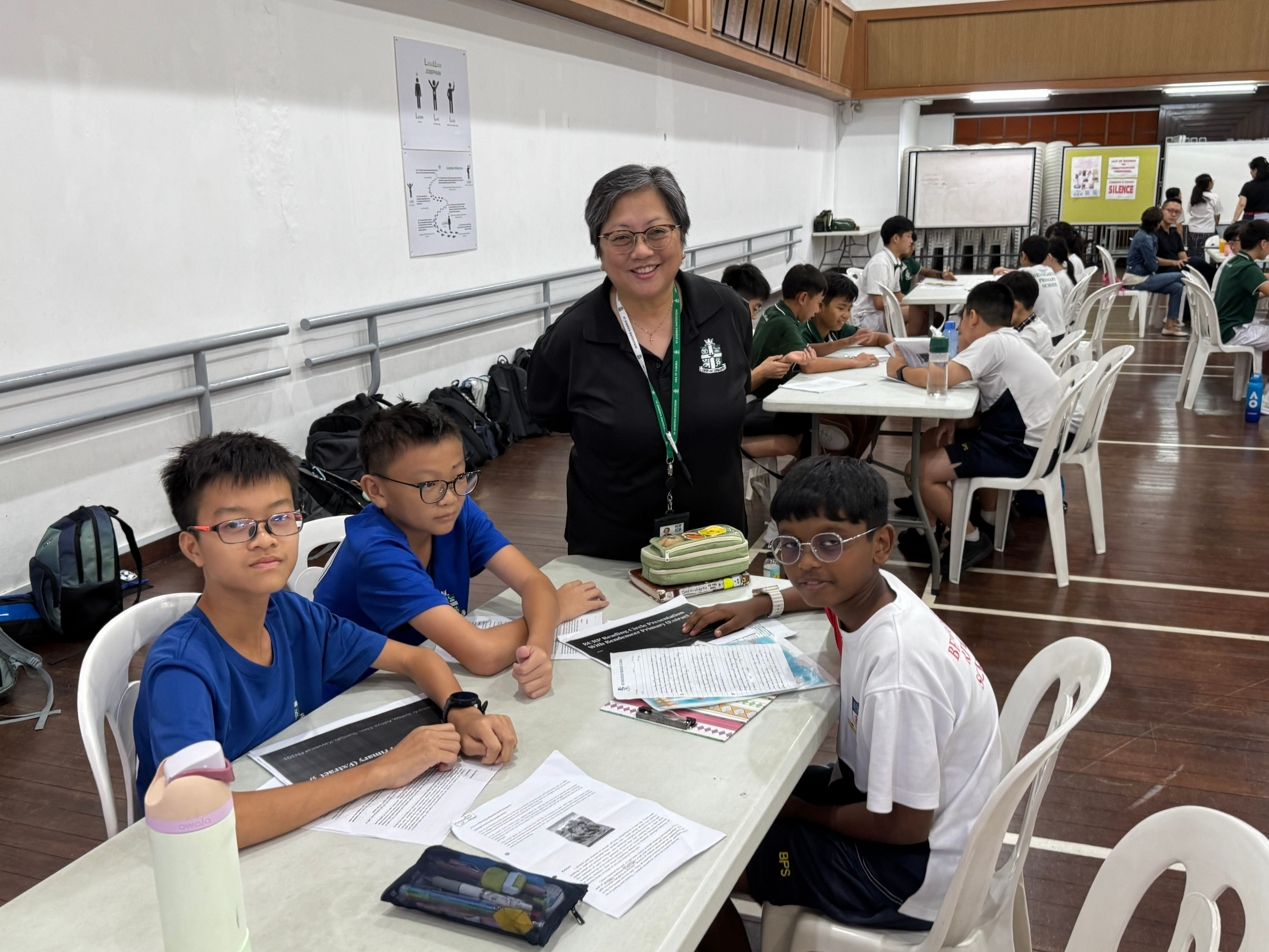 Teacher Darrell with some of the students at BURP